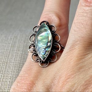 Vintage Abalone Sterling Silver Ring